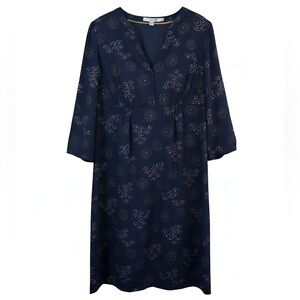 Boden Navy Abstract Print Dress Sz 10L